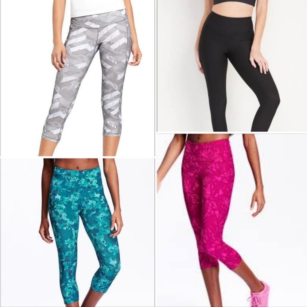 Old Navy Colorful Activewear/Yoga Leggings Set Of 4